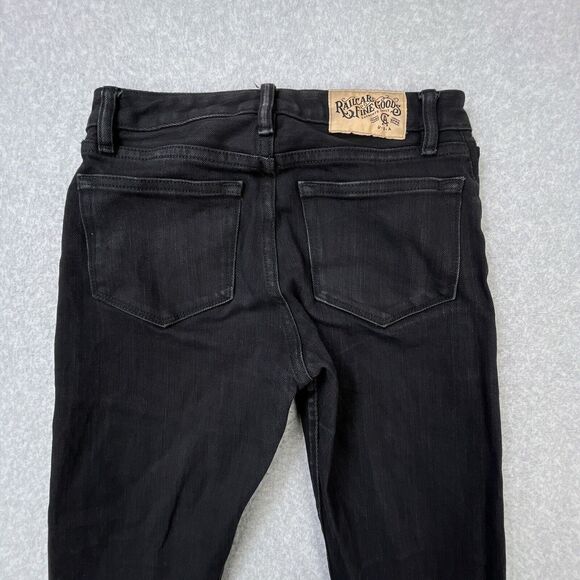 Railcar Fine Good Monrovia Jeans Womens 26 Black Selvedge Raw Denim Skinny USA - Picture 8 of 15